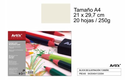 [8435464133094] ARTIX BLOCCO DISEGNO A4 20F 250G