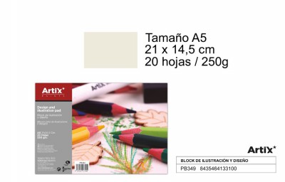 [8435464133100] ARTIX BLOCCO DISEGNO A5 20F 250G