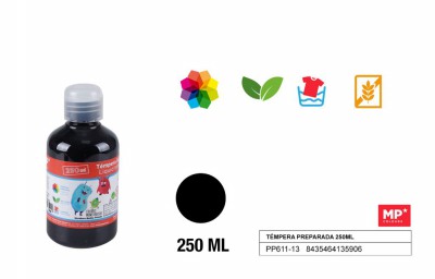 [8435464135906] TEMPERA IN BOTTIGLIA NERO 250ML