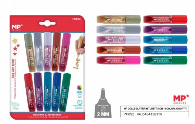 [8435464136316] COLLA GLITTER IN TUBETTI 6G CONF. 10 COLORI