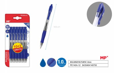 [8435464149750] PENNE SFERA A SCATTO 1.0MM 12PZ BLU