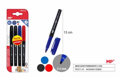 [8435464150862] MARCATORE PERM PER CD/DVD 4PZ N/N/R/B