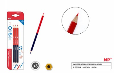 [8435464153641] MATITA DOPPIA PUNTA 3.0MM BLU+ROSSO 3PZ