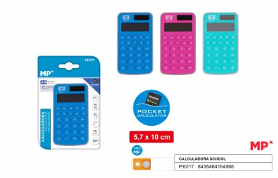 [8435464154068] CALCOLATRICE TASCABILE DISPLAY 8 CIFRE 3 COLORI