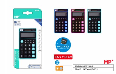 [8435464154075] CALCOLATRICE TASCABILE DISPLAY 8 CIFRE 3 COLORI