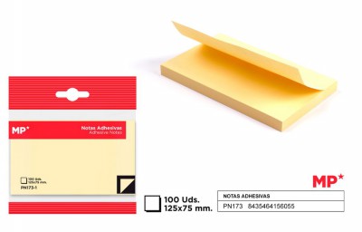 [8435464156055] NOTE ADESIVE 125X75MM 75G 100F GIALLO CHIARO