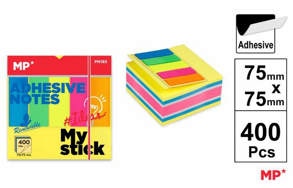[8435464156161] NOTE ADESIVE 75X75MM 75G 400F COL. ASS. FLUO