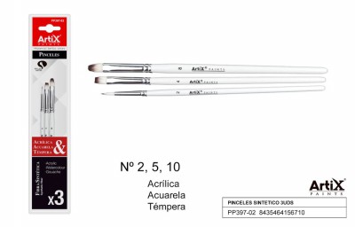 [8435464156710] ARTIX SET PENNELLI PROF 19.5CM 3PZ ASSORT BIANCO