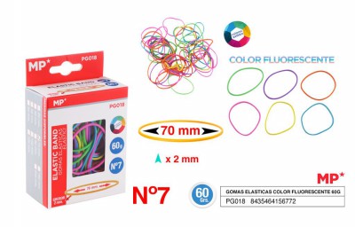 [8435464156772] ELASTICI 70X2MM CONF. 60G COL. ASS. FLUO