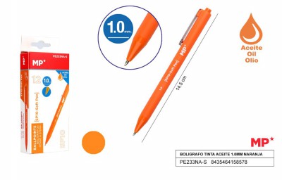 [8435464158578] PENNA SOFT A OLIO 1.0MM 12PZ ARANCIONE