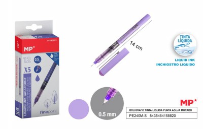 [8435464158820] PENNA AD INCHIOSTRO LIQUIDO PORPORA PUNTA FINE