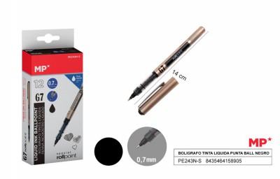 [8435464158905] PENNA INCHIOSTRO LIQUIDO G7 0.7MM 12PZ NERO