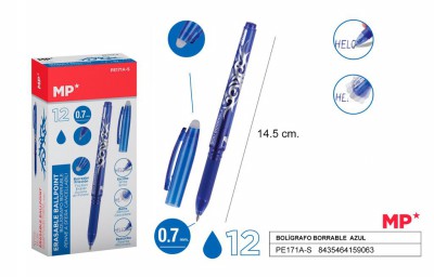 [8435464159063] PENNA A SFERA CANCELLABILE E RICARICABILE BLU