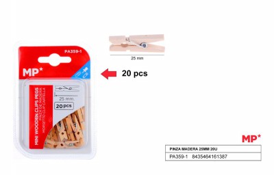 [8435464161387] MOLLETTE IN LEGNO 25MM CONF. 20PZ
