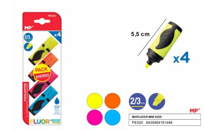 [8435464161448] MINIEVIDENZIA FOGLIA 2-3MM 4PZ COL.ASS. FLUO