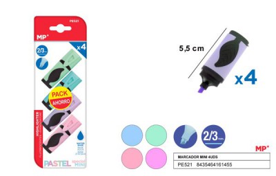 [8435464161455] MINIEVIDENZIA FOGLIA 2-3MM 4PZ COL.ASS. PASTEL