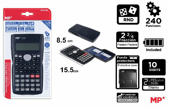 [8435464161905] CALCOLATRICE SCIENTIFICA 12CIFRE 155*85MM NERO