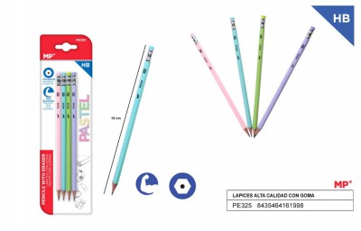 [8435464161998] MATITA HB + GOMMA 4PZ