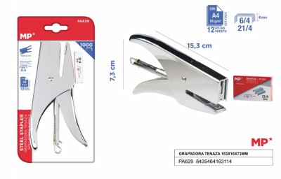 [8435464163114] PINZATRICE 15.3X7.3CM 6/4 21/4 METAL + RICARICA