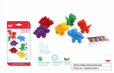 [8435464165873] PASTELLI A CERA PER BAMBINI FORMA DI DINOSAURO