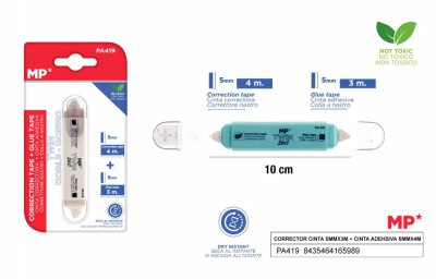 [8435464165989] CORRETTORE NASTRO+NASTRO ADESIVO 5MM X 4M 2IN1