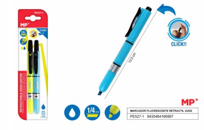 [8435464166887] EVIDENZIATORE SCATTO 1-4MM 2PZ BLU+GIALLO FLUO