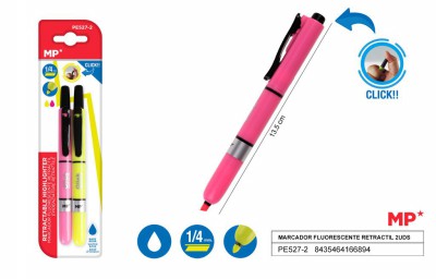 [8435464166894] EVIDENZIATORE SCATTO 1-4MM 2PZ ROSA+GIALLO FLUO