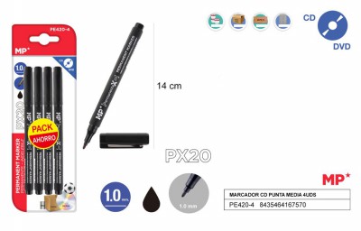 [8435464167570] MARCATORE CD/DVD 1.0MM 4PZ NERO