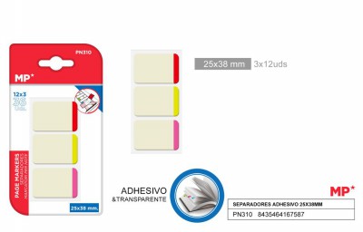 [8435464167587] SEGNAPAGINE ADESIVI RIMOVIBILI 38*25MM COL. ASS