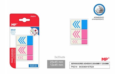 [8435464167624] SEGNAPAGINE ADESIVI RIM. 45X25MM + 45X12MM COL.