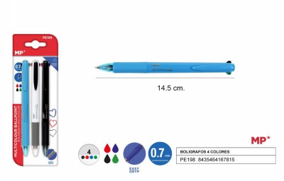 [8435464167815] PENNA SFERA QUADRICOLORE N/B/R/V 0.7MM