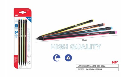 [8435464169086] MATITA ALTA QUALITA TRIANG HB CON GOMMA 4PZ