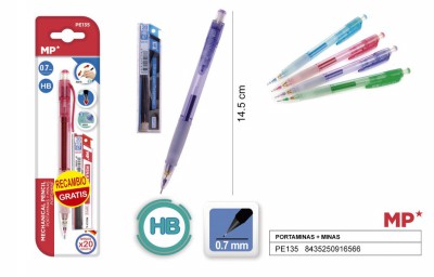 [8435464171904] PORTAMINE C. GOMMINO 0.7MM + RICARICA HB