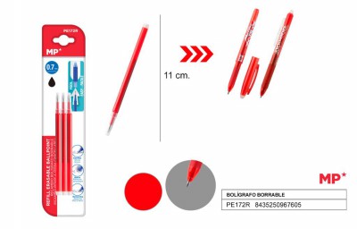 [8435464172215] SET DA 3 REFILL ROSSO PER PENNE CANCELLABILI 0.7MM