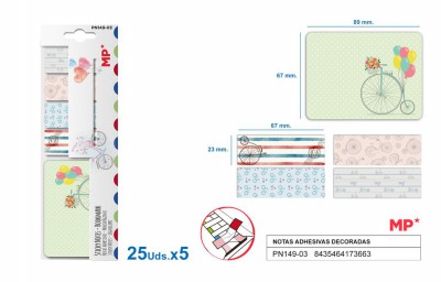 [8435464173663] SET DI SEGNA PAGINE IN CARTA 5X25FOGLI BICICLETTE