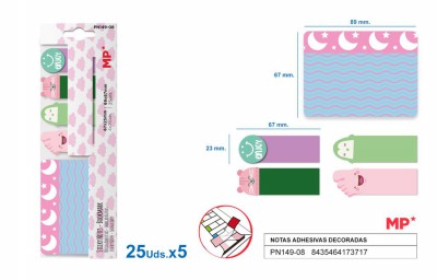 [8435464173717] SEGNAPAGINE ADESIVI 67*25MM 25PZ DISEGNI
