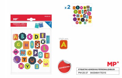 [8435464175315] ETICHETTE ADESIVE 21X17MM LETTERE