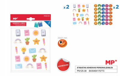 [8435464175773] ETICHETTE ADESIVE 23*21MM FORME ASSORTITE
