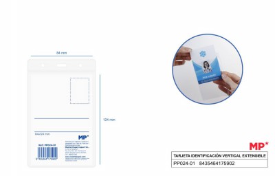 [8435464175902] PORTA BADGE A TASCA CHIUSURA VERTICALE MP