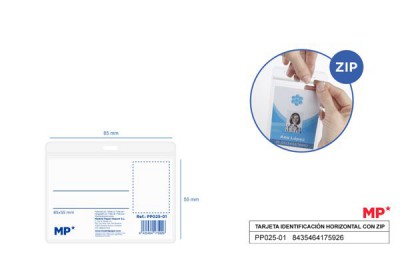 [8435464175926] PORTA BADGE A TASCA CON ZIP ORIZZONT. MP