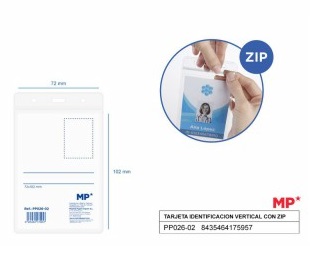 [8435464175957] TARJETA IDENTIFICACION VERTICAL CON ZIP