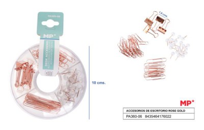 [8435464176022] SET DI FERMAGLI/MOLLE/PUNTINE ORO ROSA 100PZ