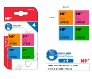 [8435464177739] GOMMA DA CANCELLARE 28X28MM 4PZ COL. ASS.