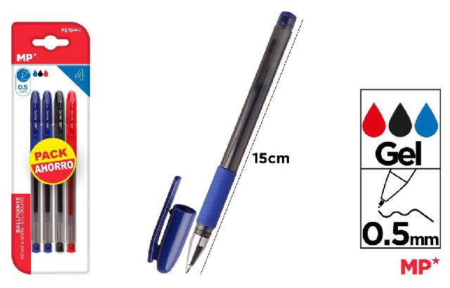 [8435464219927] PENNA GEL 0.5MM 4PZ 2*B/1*N/1*R