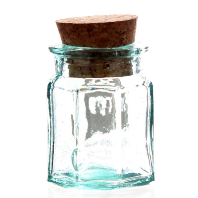 [8435476204065] VASO MINI VETRO 5.5X4.5CM C/TAPPO OCTOGONAL