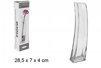 [8435509100104] VASO FIORI VETRO 7X4X28.5 CM