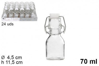 [8435509100173] BOTTIGLINA VETRO C/COPERCHIO ERM. LIQ.70ML