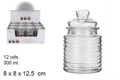 [8435509104843] BARATTOLO DI VETRO DEC. ORIZ. 300ML