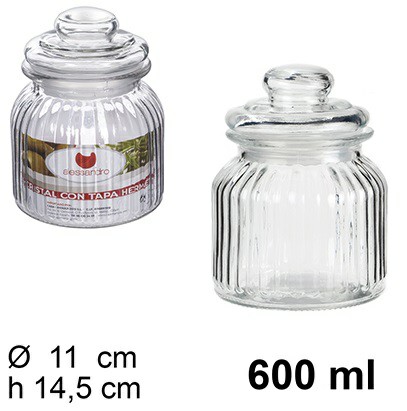 [8435509108209] BARATTOLO DI VETRO C/COPERCHIO ERMETICO