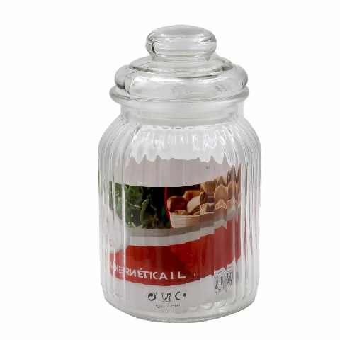 [8435509108216] BARATTOLO DI VETRO C/COPERCHIO ERMETICO